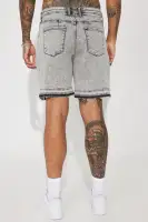 My Idea Relaxed Denim Shorts(Grey,30)