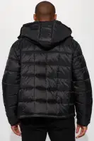 Grenade Like Hooded Puffer Jacket(Black,S)