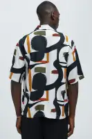 Over The Top Cuban Shirt(Off  White/combo,S)