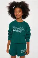 Mini Brooklyn's Cropped Top Fleece Matching Short Set