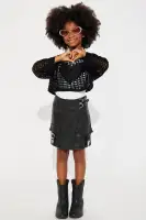 Mini Starting A New Trend Faux Leather Mini Skirt(Black,4)
