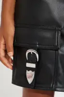 Mini Starting A New Trend Faux Leather Mini Skirt(Black,4)