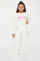 Mini Pink Trouble Pant Set(White/Pink,4)