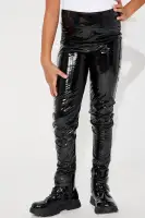 Mini Glossed Sade Fleece Leggings(Black,XS)