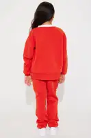 Mini USA Babe Fleece Pant Set(Red,4/5)