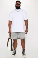 My Idea Relaxed Denim Shorts(Grey,30)