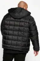 Grenade Like Hooded Puffer Jacket(Black,S)
