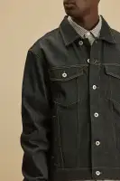Collin Raw Denim Trucker Jacket(Indigo,S)