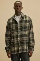 Tondo Plaid Button Up Shirt(Black/combo,S)