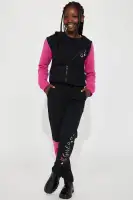 Mini Baby Girl Colorblock Fleece Jogger Set