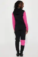 Mini Baby Girl Colorblock Fleece Jogger Set(Black/Pink,2/3)