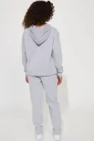 Mini Paris Fleece Jogger Set(Heather Grey,2/3)