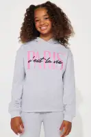 Mini Paris Fleece Jogger Set(Heather Grey,2/3)