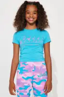 Mini Barbie Girl Bright Cargo Jogger Set(Blue/combo,4/5)