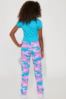 Mini Barbie Girl Bright Cargo Jogger Set(Blue/combo,4/5)
