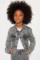 Mini Stand By Me Denim Jean & Jacket Set(Black Wash,7/8)