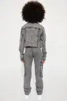 Mini Stand By Me Denim Jean & Jacket Set(Black Wash,7/8)