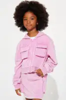 Mini Fleece Hoodie Skirt Set(Pink,4)