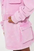 Mini Fleece Hoodie Skirt Set(Pink,4)
