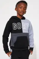 Mini Goat Colorblock Fleece Pant Set(Black,XS)