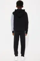 Mini Goat Colorblock Fleece Pant Set(Black,XS)