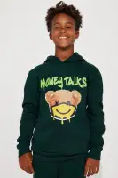 Mini Money Talks Fleece Jogger Set(Hunter,2/3)