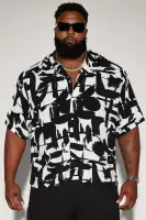 Perfect Strokes Button Up Shirt(Black/combo,S)