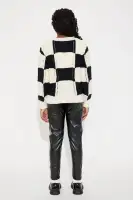 Mini So Into You Sweater With Faux Leather Pant Set(Black/White,7)
