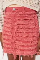Mini Attention To Detail Fray Skirt(Pink,4)