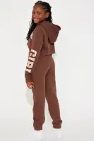 Mini Brooklyn Girl Cropped Fleece Jogger(Chestnut,4/5)