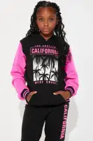 Mini California Palm Tree Fleece Set(Black/Pink,4/5)
