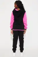Mini California Palm Tree Fleece Set(Black/Pink,4/5)