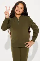 Mini Kickin Back Fleece Pant Set(Olive,7/8)