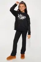 Mini Paris Oversized Crew & Fleece Flare Pant Set