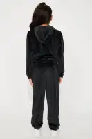 Mini Rockstar Lifestyle Velour Jogger Set(Black,4/5)