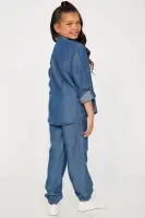 Mini Change The Vibe Pant Set(Dark Wash,4)
