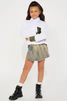 Mini Vintage Vibes Pleated Denim Skirt
