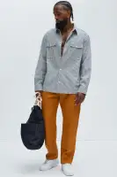 I Knew You Stripe Button Up Shirt(White/combo,S)