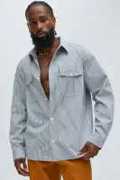 I Knew You Stripe Button Up Shirt
