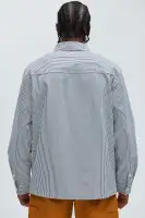 I Knew You Stripe Button Up Shirt(White/combo,S)