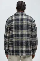 Tondo Plaid Button Up Shirt(Black/combo,S)