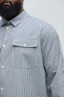 I Knew You Stripe Button Up Shirt(White/combo,S)