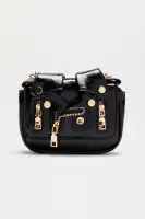 Mini Motorcycle Girl Handbag(Black,OS)