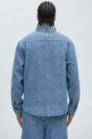Water Brush Denim Shirt(Light Blue,S)