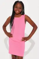 Mini Spreading My Love Hooded Dress Set(Black/Pink,4)