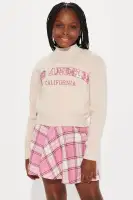 Mini So LA Mock Neck Sweatshirt & Pleated Skirt Set(Taupe/combo,7/8)