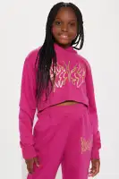 Mini Blessed Butterfly Pant Set(Fuchsia,XS)