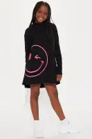 Mini Smile Away Hoodie Dress(Black,4/5)