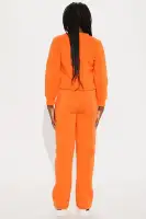Mini Love Yourself Fleece Pant Set(Orange,XS)