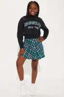Mini So New York Mock Neck Sweatshirt & Pleated Skirt Set